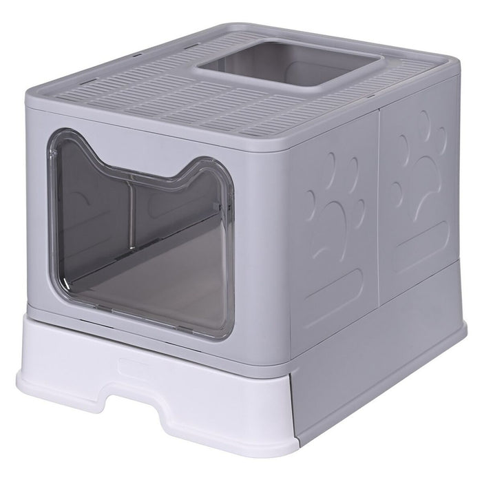 Cat Litter Box Diamentiq Yoko White Grey Plastic