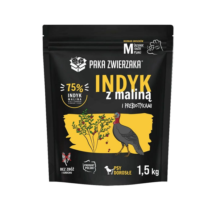 Fodder Paka Zwierzaka Turkey with raspberry M Turkey 1,5 Kg