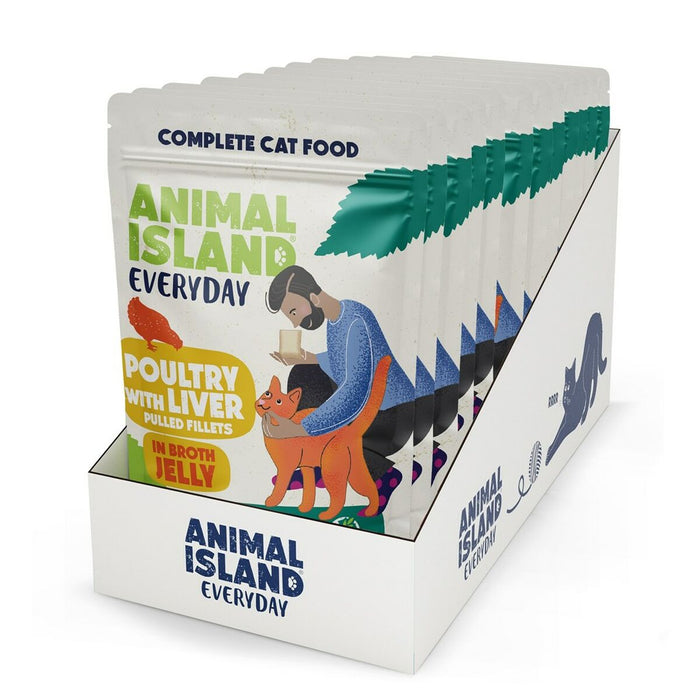 Cat food ANIMAL ISLAND Everyday Poultry and liver in jelly 12 x 85 g