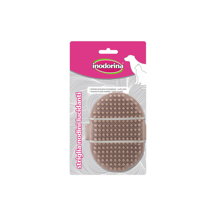Dog Brush Inodorina Brown Rubber Glove S