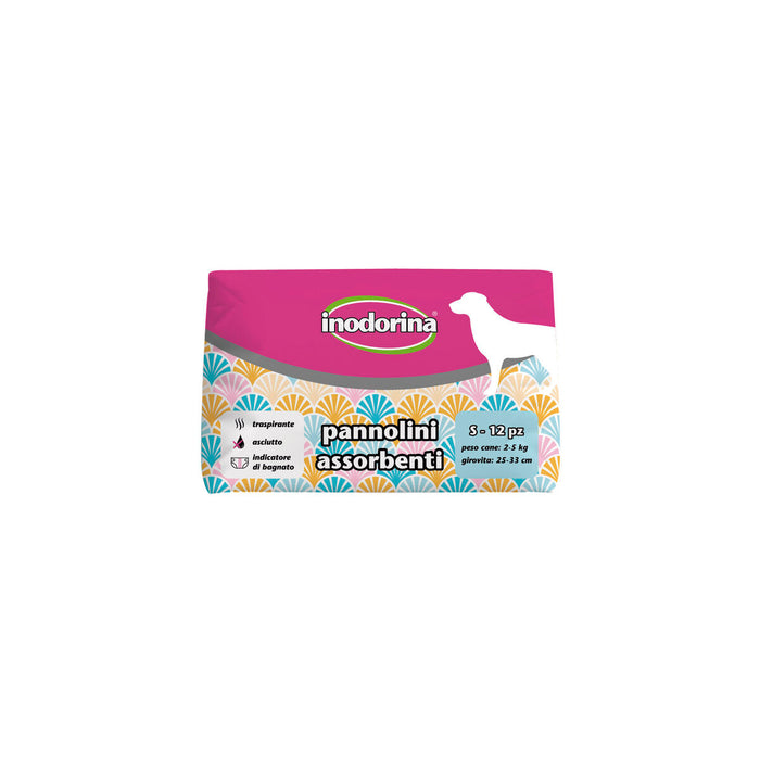Disposable nappies Inodorina 25-33 cm 12 Units