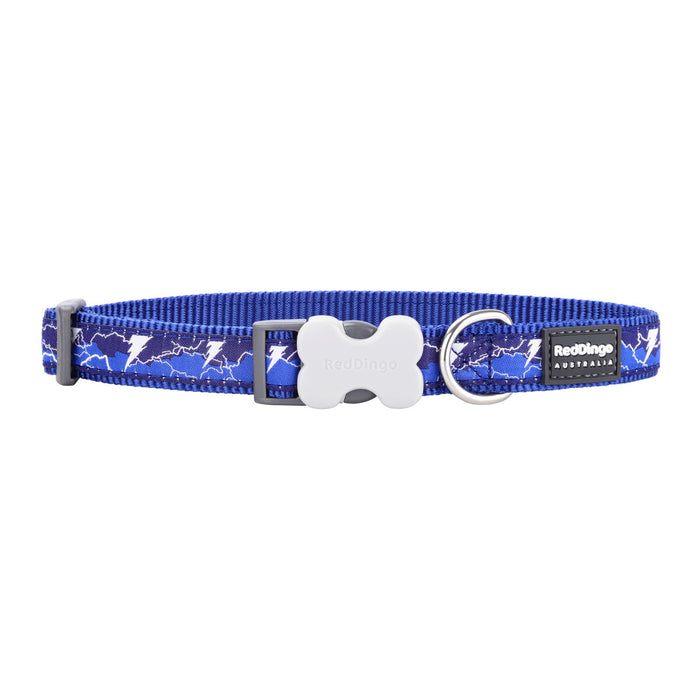 Hundehalsband Red Dingo STYLE LIGHTNING Marineblau 31-47 cm