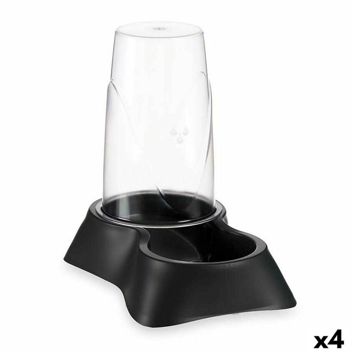 Pet feeding dish Mascow 87851 87851 Black polypropylene 3,5 L 21,5 x 32,5 x 32,5 cm Dispenser (4 Units)