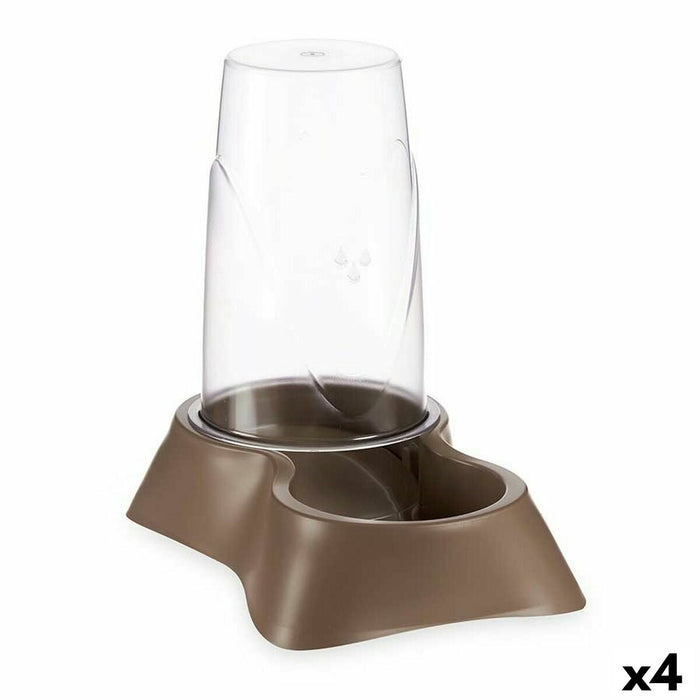 Pet feeding dish Mascow 87852 87852 Brown polypropylene 3,5 L 21,5 x 32,5 x 32,5 cm Dispenser (4 Units)