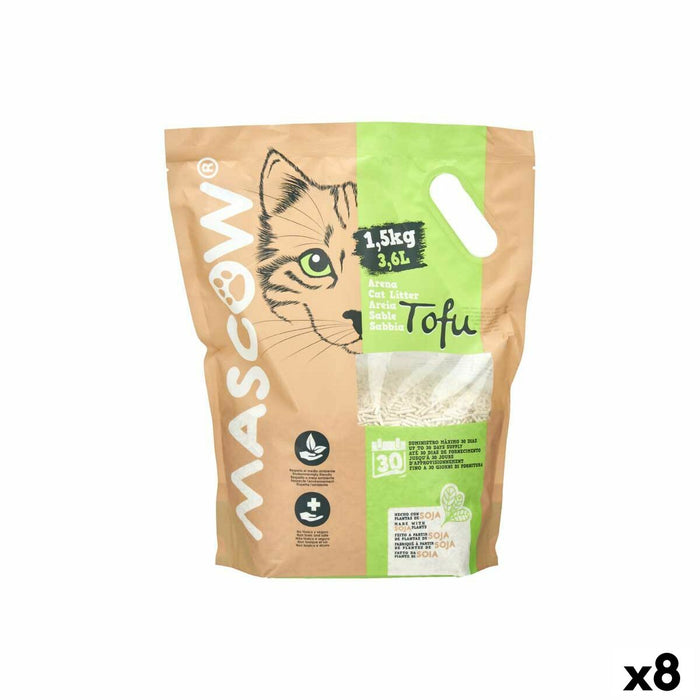 Arena para Gatos Mascow TOY20220113 TOY20220113 Blanco 1,5 Kg Soja (8 Unidades)