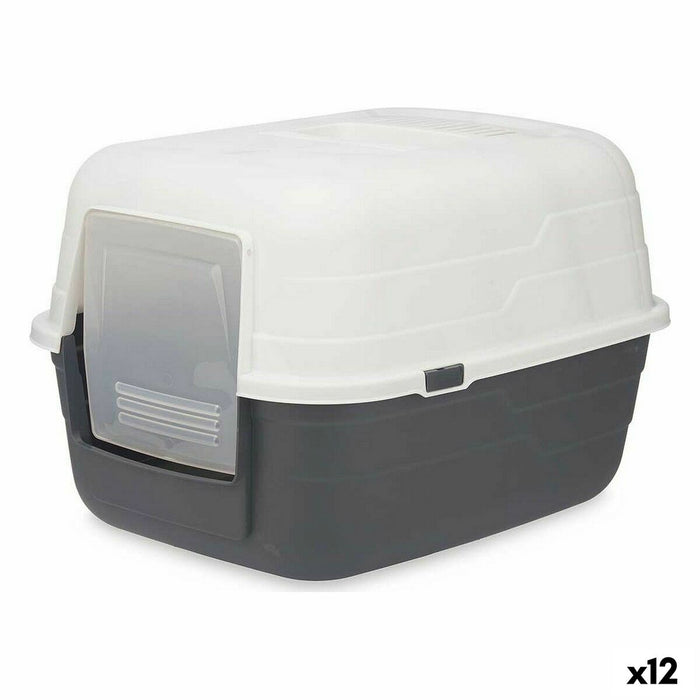 Cat Litter Box Mascow 87952 Grey Anthracite Plastic 48 x 32 x 38 cm (12 Units)