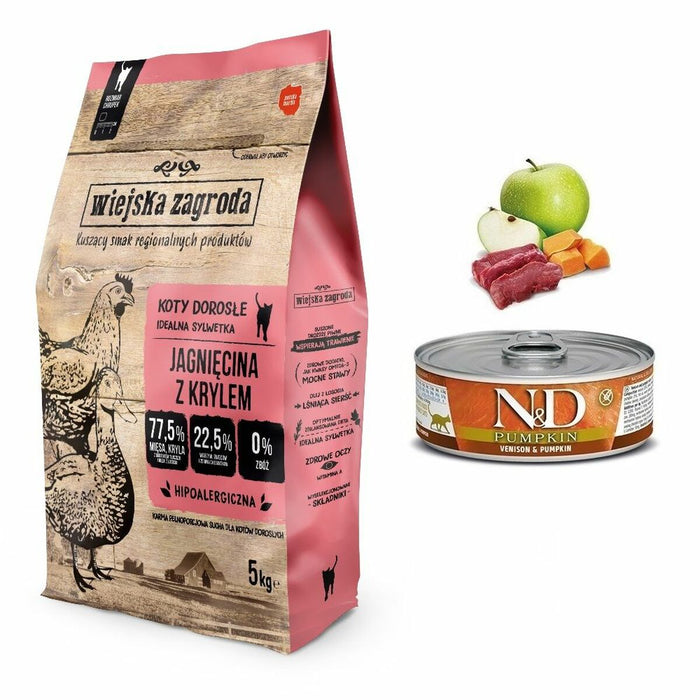 Cat food WIEJSKA ZAGRODA Lamb with krill Lamb 5 kg